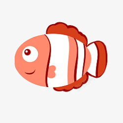 水彩蝴蝶装饰鱼类保护自然小丑鱼红色白色耗高清图片