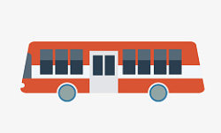 橘红色公交车插画素材