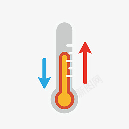 一个手绘的温度升降标志png免抠素材_新图网 https://ixintu.com 扁平化 温度计 升温 图标 手绘 降温
