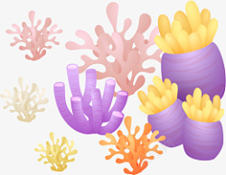海洋植物海草珊瑚素材