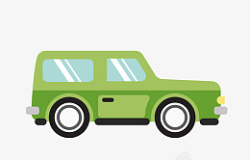 绿色的小汽车插画素材