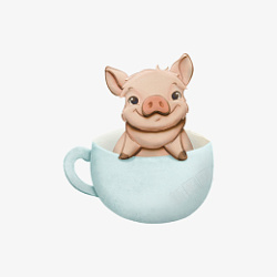 茶杯小猪系列素材