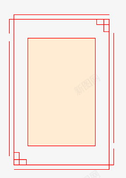 红色古风边框png免抠素材_新图网 https://ixintu.com 节日 喜庆 古风 线条