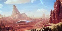 红色沙漠背景沙漠场景天空石头动物植物戈壁高清图片