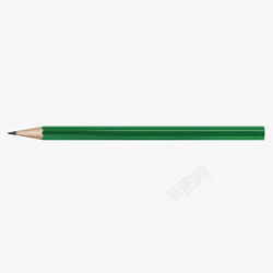 长细绿色仿真木制铅笔免抠高清图片