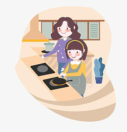 妈妈教孩子做饭png免抠素材_新图网 https://ixintu.com 做饭 学做饭 儿童做饭 厨艺
