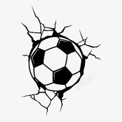 碎裂足球碎裂手绘足球高清图片