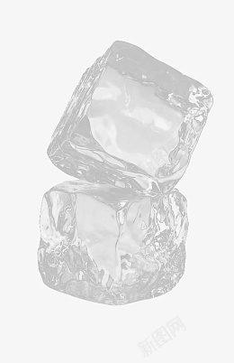 透明冰块两块psd免抠素材_新图网 https://ixintu.com 透明 冰块 两块 饮品
