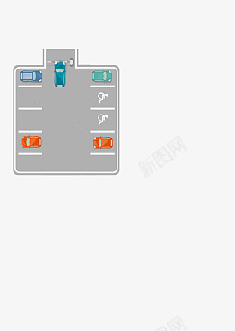 卡通的停车场png免抠素材_新图网 https://ixintu.com 停车场 小型停车 4方停车 卡通