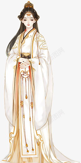 古装插画美女psd免抠素材_新图网 https://ixintu.com 汉服 国潮 古风 汉服美女