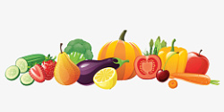 一堆卡通水果果蔬素材