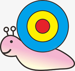 卡通手绘彩色蜗牛素材