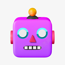 3D立体紫色机器人png免抠素材_新图网 https://ixintu.com 机器人 3D 紫色 立体