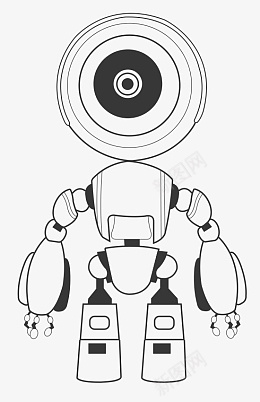 机器人矢量图标线性黑白简笔png免抠素材_新图网 https://ixintu.com 机器人 矢量图标 线性 黑白
