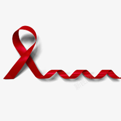 立体螺旋艾滋病红丝带3d元素素材