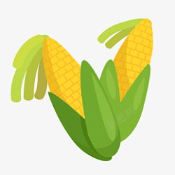 手绘粮食玉米插画素材