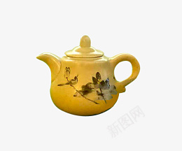 古陶莲花茶壶png免抠素材_新图网 https://ixintu.com 陶器 茶壶 茶具 水壶