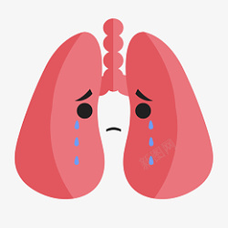 高烧肺炎卡通生病的肺高清图片