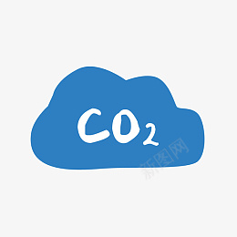 蓝色二氧化碳气体图标png免抠素材_新图网 https://ixintu.com 化学 反应 字母 气体 英文 蓝色