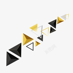 三角漂浮块黑金三角漂浮高清图片