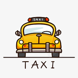 黄色出租车标志出租车标签素材
