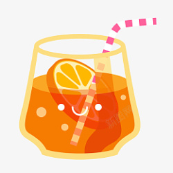 日饮料果汁矢量黄色的橙子果汁杯夏天素材