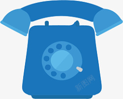 蓝色的古老电话机素材