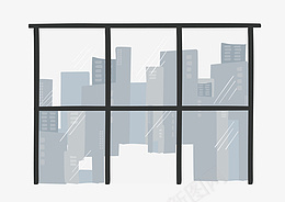 雨季窗户外的风景ai免抠素材_新图网 https://ixintu.com 雨季 窗户 高楼 窗外