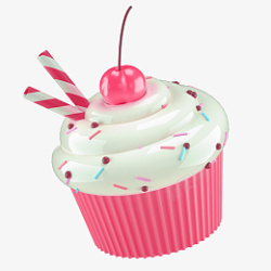 粉色浪漫情人节蛋糕元素高清图片