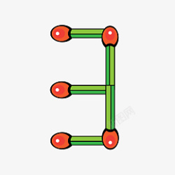 火柴棒数字3素材