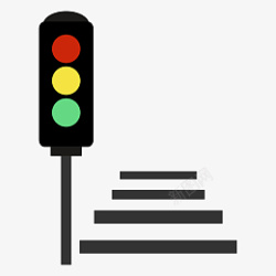 红路灯探头矢量交通信号灯斑马线高清图片