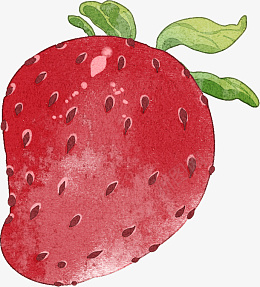 卡通手绘渐变草莓png免抠素材_新图网 https://ixintu.com 草莓 手绘 卡通 红色