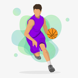 紫色足球运动员篮球运动的人矢量素材咸高清图片