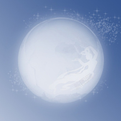 嫦娥剪影中秋月圆满天星光高清图片