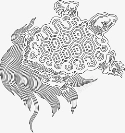赑屃中国古代神兽山海经古兽矢量线稿素材
