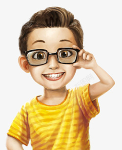 男童眼镜视少年儿童学生小孩素材