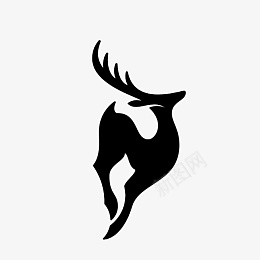小鹿图标黑色psd_新图网 https://ixintu.com 小鹿 服装 logo 动物