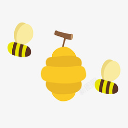 马蜂窝小蜜蜂和蜂窝png高清图片
