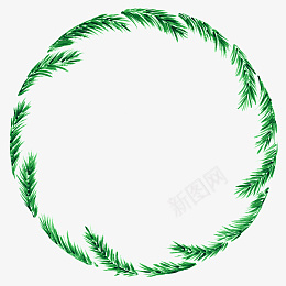 绿叶植物花圈装饰元素png免抠素材_新图网 https://ixintu.com 绿叶 植物 花圈 装饰元素