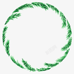 绿叶植物花圈装饰元素素材