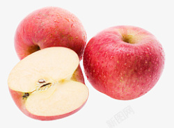 切开的红苹果红色的苹果水果高清图片