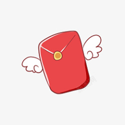 卡通视觉风格红包一个长着翅膀的红包高清图片