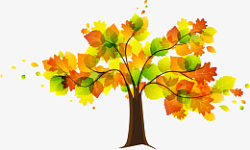 水彩枫树精美水彩中国风秋天的枫树插画素材高清图片