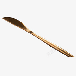 白瓷刀叉勺一把金色的西餐刀高清图片