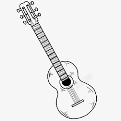 漂亮的吉他线描吉他乐器插画高清图片