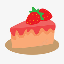 草莓蛋糕矢量插画素材