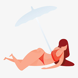 遮阳伞下的女人png免抠素材_新图网 https://ixintu.com 沙滩 女人 遮阳伞 插画 休息 度假