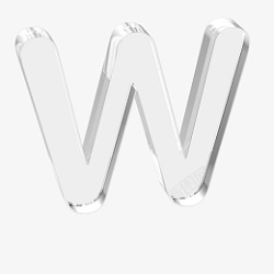 立体水晶透明字母ww素材