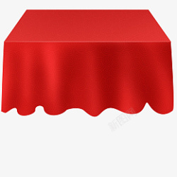 带花纹桌布红色素材