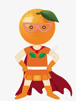 橙子装扮超级女英雄素材